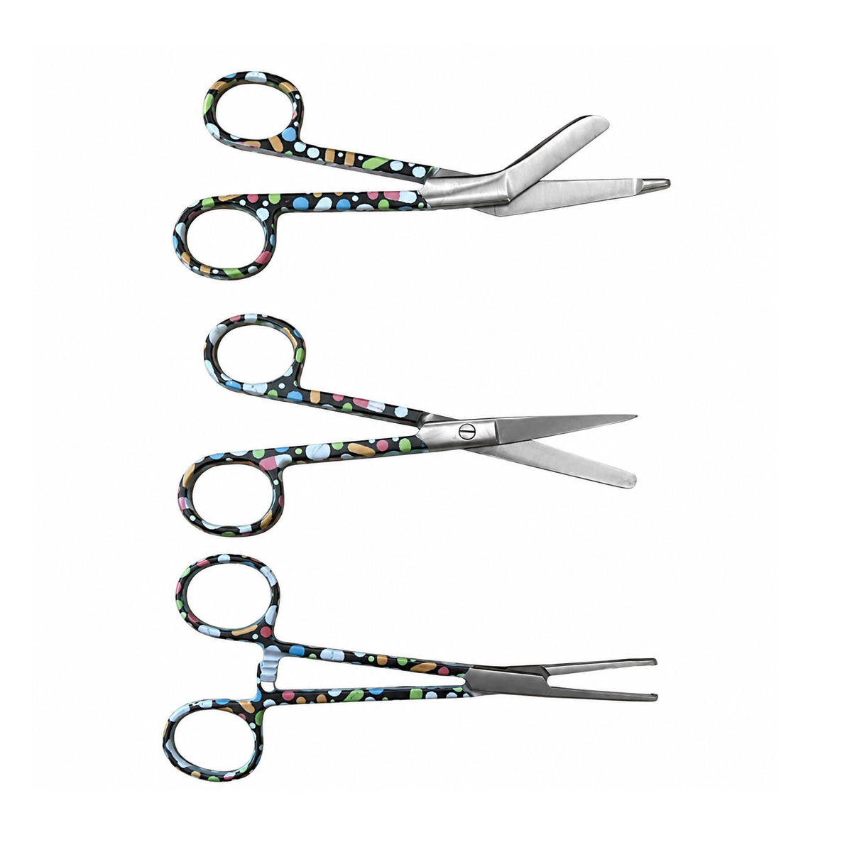 Scissors Set with Print Tablates on Black