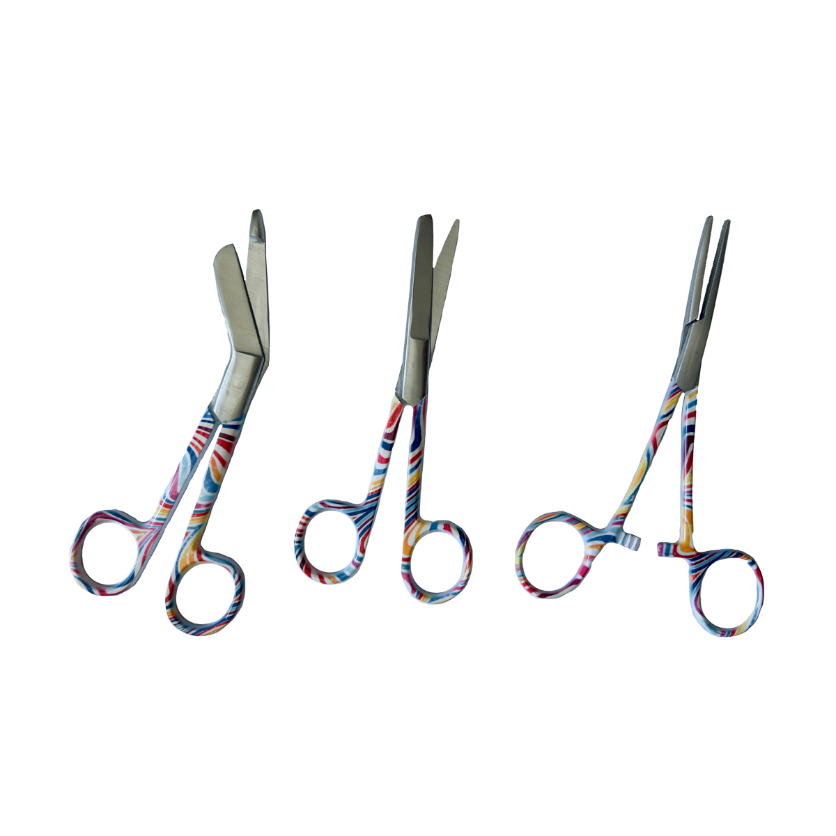 Scissors Set with Print Faded Rainbow Lines